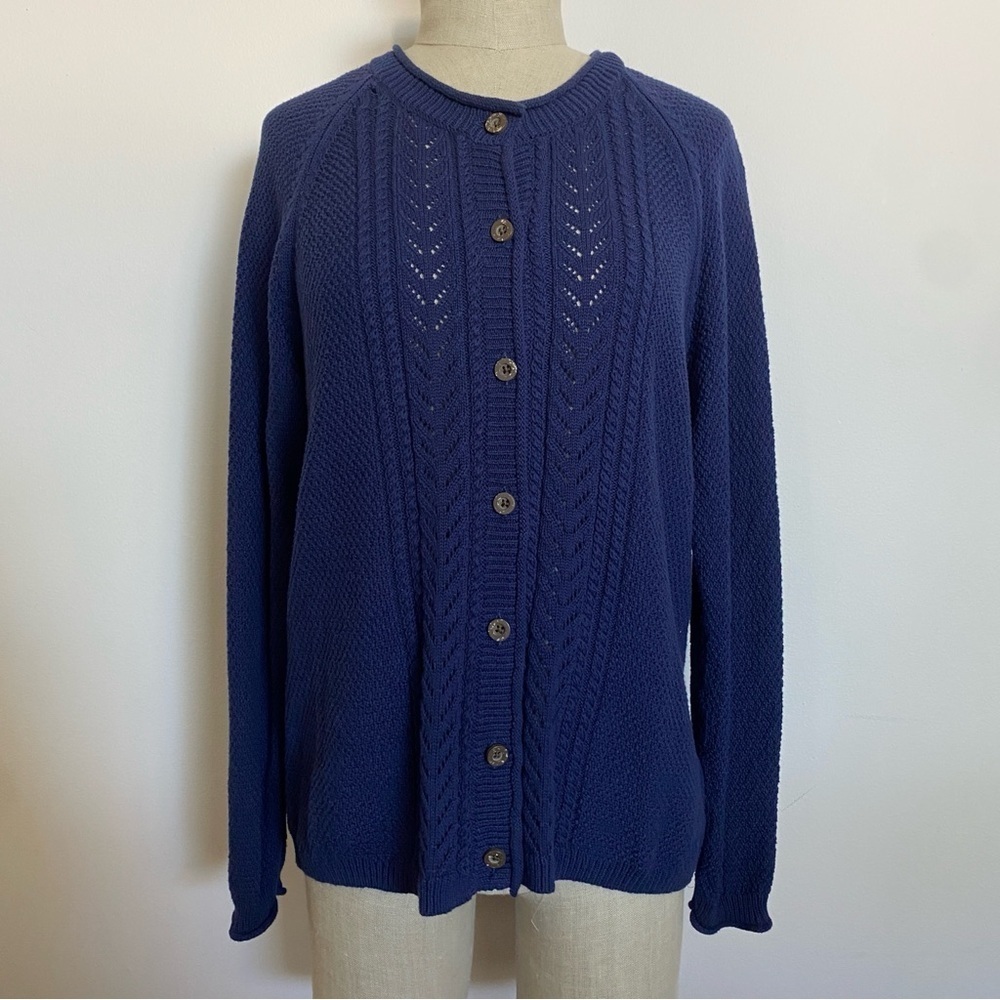 Coldwater Creek Navy Knit Cardigan